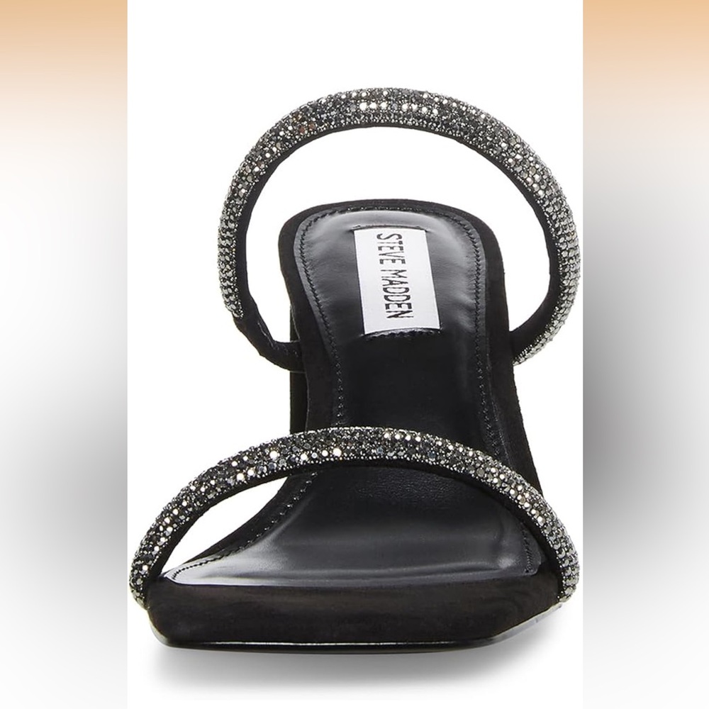 Steve Madden Lilah Black Sparkle Heels